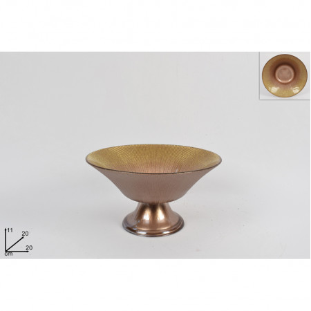 ČINIJA DEKORATIVNA 20CM BRAON-ZLATNA GLITER CM003370M 