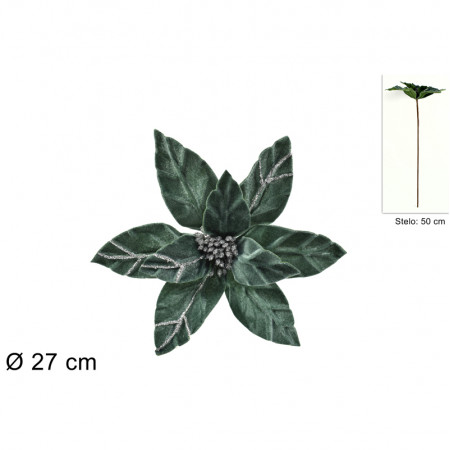 CVET DEKORATIVNI 50CM ZELENI VELUR BA000463C 