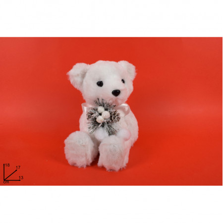 FIGURA UKRASNA BELI MEDVED 18CM RO010810 