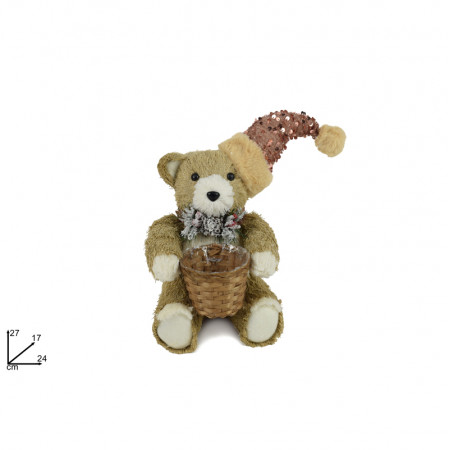 FIGURA UKRASNA MEDA SA KAPOM I KORPOM 27CM MI008122 