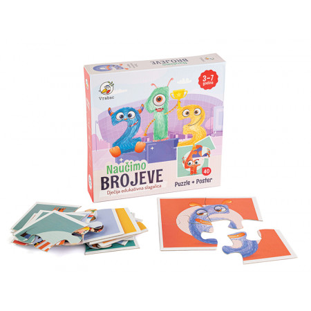PUZZLE 40 DELOVA UČIMO BROJEVE VRABAC 
