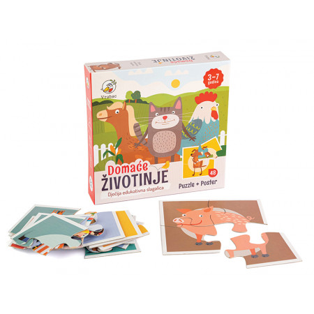 PUZZLE 48 DELOVA DOMAĆE ŽIVOTINJE 12 SLIKA VRABAC 