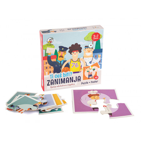 PUZZLE 48 DELOVA ZANIMANJA 12 SLIKA VRABAC 