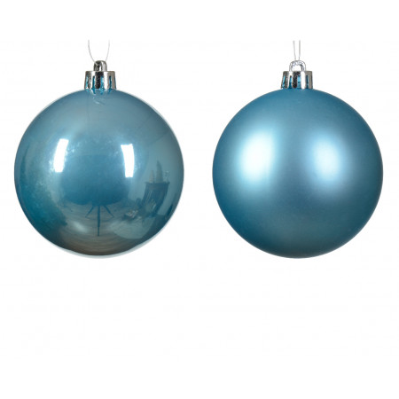KUGLA NOVOGODIŠNJA 8CM 6/1 PLAVA SVETLO 022141 
