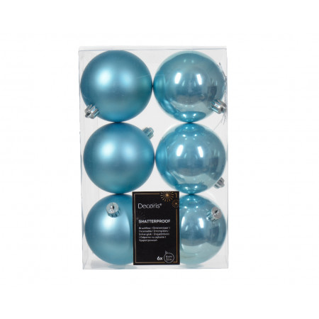 KUGLA NOVOGODIŠNJA 8CM 6/1 PLAVA SVETLO 022141 