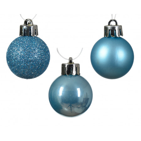 KUGLA NOVOGODIŠNJA 3CM 14/1 PLAVA SVETLO 022609 
