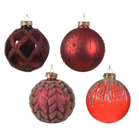 KUGLA NOVOGODIŠNJA 8CM CRVENA 062621 