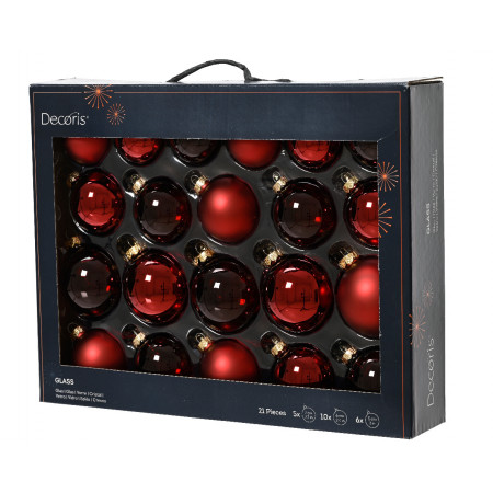 KUGLA NOVOGODIŠNJA STAKLENA 21/1 7CM CRVENA TAMNO 149175 