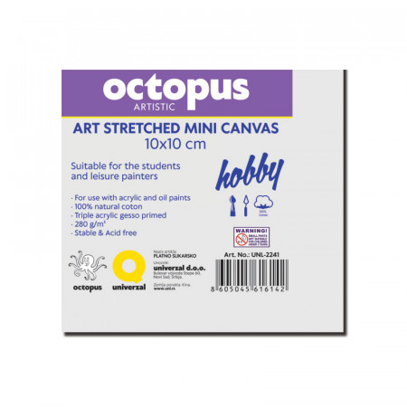 PLATNO SLIKARSKO OCTOPUS MINI 10x10cm HOBBY 280g UNL-2241 