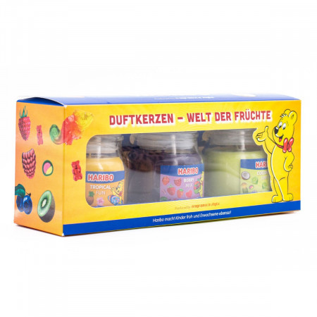 SVEĆA MIRISNA SET 3/1 3X85g HARIBO-FRUCHZ POWE-BERRY MIX,COCONUT LIME,TROPICAL 