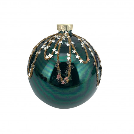 KUGLA NOVOGODIŠNJA STAKLENA 8CM UNL-10010 