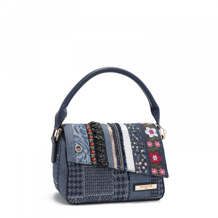 TORBA NICOLE LEE JS17044 DENIM PATCH FW2024 