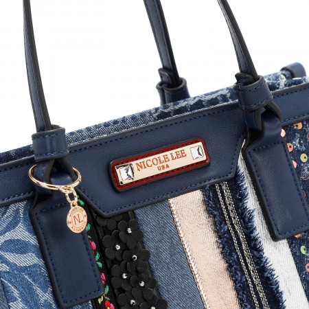 TORBA NICOLE LEE JS17047 DENIM PATCH FW2024 