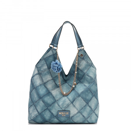 TORBA NICOLE LEE P17089 BLUE CHAIN FW2024 