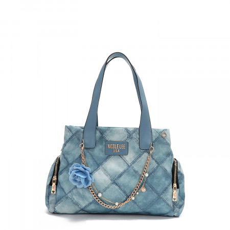 TORBA NICOLE LEE P17091 BLUE CHAIN FW2024 