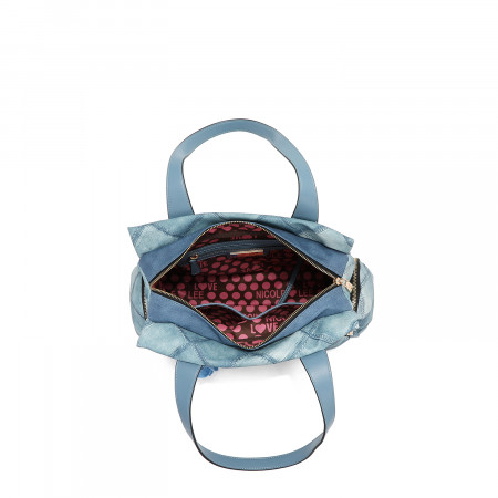 TORBA NICOLE LEE P17091 BLUE CHAIN FW2024 