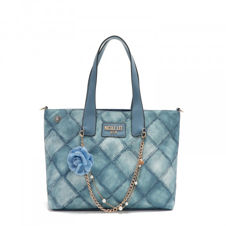 TORBA NICOLE LEE P17093 BLUE CHAIN FW2024 
