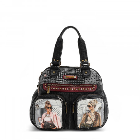TORBA NICOLE LEE JS17129 DENIM LADIES NIGHT OUT FW2024 