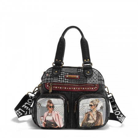 TORBA NICOLE LEE JS17129 DENIM LADIES NIGHT OUT FW2024 