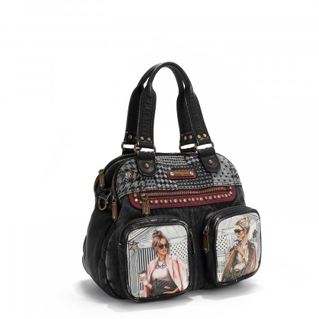 TORBA NICOLE LEE JS17129 DENIM LADIES NIGHT OUT FW2024 