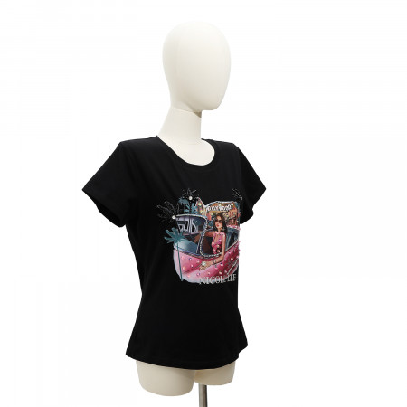 MAJICA NICOLE LEE TOP7701 HOLLYWOOD DRIVE M BK  FW2024 