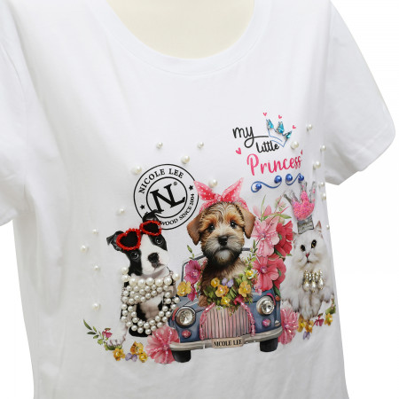 MAJICA NICOLE LEE TOP7701 FAMILY YEARBOOK 2XL WHITE  FW2024 