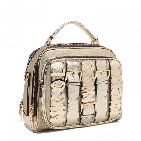 TORBA NICOLE LEE P17202 LOGO GOLD SS2025 
