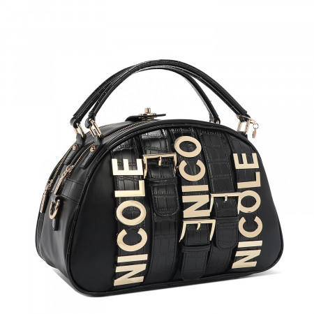TORBA NICOLE LEE P17204 LOGO BLACK SS2025 