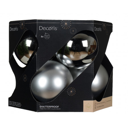 KUGLA NOVOGODIŠNJA 6/1 10CM SILVER 021172 