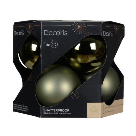 KUGLA NOVOGODIŠNJA 6/1 8CM GREEN 021214 