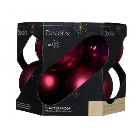 KUGLA NOVOGODIŠNJA 6/1 8CM RED ORANGE 021216 