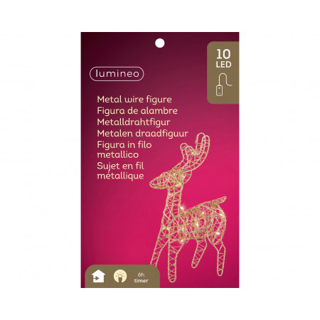 FIGURA NOVOGODIŠNJA IRVAS SA LAMPICAMA 5X12X21CM GOLD/WARM 486651 