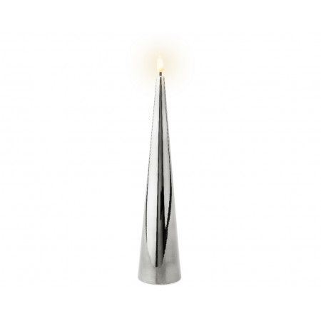 SVEĆA DEKORATIVNA SREBRNA SA LED SVETLOM 5.4X27.5CM 487385 