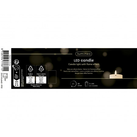 SVEĆA DEKORATIVNA SREBRNA SA LED SVETLOM 5X12.5CM 487386 