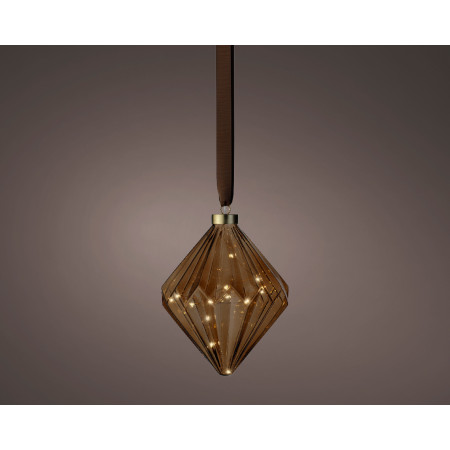 NOVOGODIŠNJI UKRAS DIJAMANT BRAON SA LED SVETLOM 16X20CM 487595 