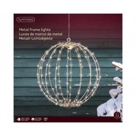 FIGURA NOVOGODIŠNJA LOPTA SA LED SVETLOM 38CM OUTDOOR 491562 