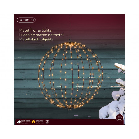 FIGURA NOVOGODIŠNJA LOPTA SA LED SVETLOM 38CM OUTDOOR 491677 