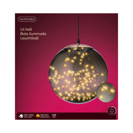 FIGURA NOVOGODIŠNJA LOPTA SA LED SVETLOM 30CM 496665 