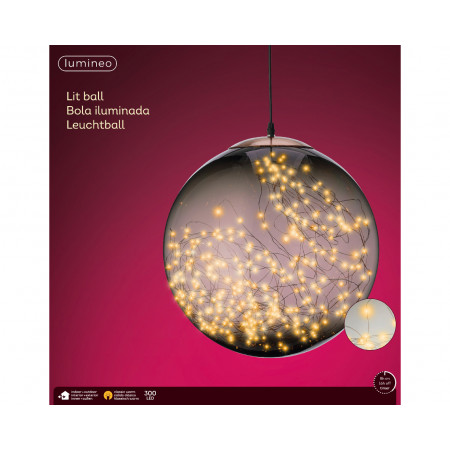 FIGURA NOVOGODIŠNJA LOPTA SA LED SVETLOM 40CM 496666 