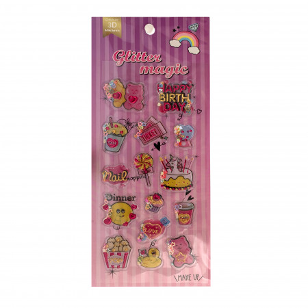 STIKERI 3D GLITTER MAGIC FAC 
