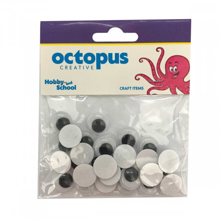 DEKORATIVNE OČI SAMOLEPLJIVE 15mm 30kom OCTOPUS UNL-2391 