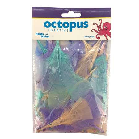 DEKORATIVNO PERJE MIX PASTEL 4-8cm 7g UNL-2446 OCTOPUS 