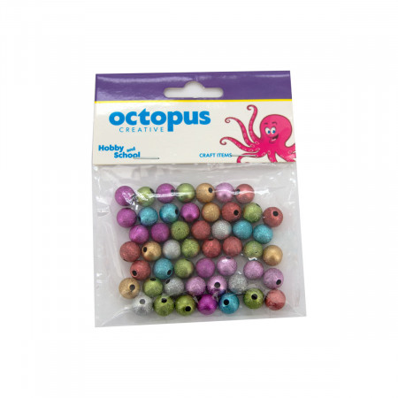 DEKORATIVNE PERLE GLITER 10mm 50kom UNL-2394 OCTOPUS 