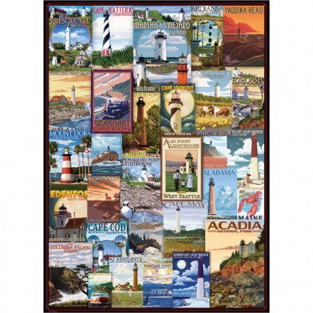 PUZZLE 1000 DELOVA 6000-0779 LIGHTHOUSES VINTAGE POSTERS 