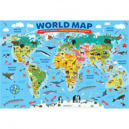 PUZZLE 100 DELOVA  6100-5554 ILLUSTRATED MAP OF THE WORLD 