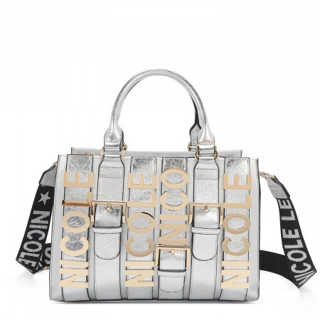 TORBA NICOLE LEE P17203 LOGO WHITE SS2025 