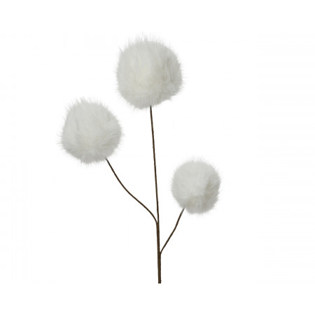 GRANA DEKORATIVNA SA 3 PAHULJASTE KUGLICE 70CM BELA 531376 