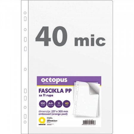 FASCIKLA A4 100/1 U 11 RUPA 40mic ORANGE PEEL OCTOPUS UNL-0493 