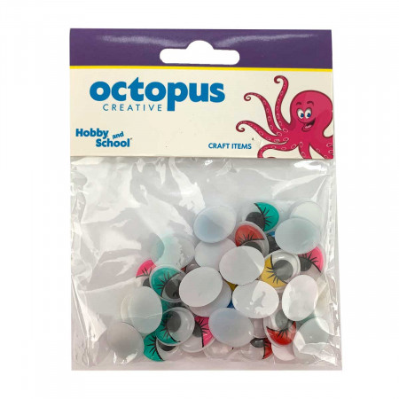 DEKORATIVNE OČI OVALNE U BOJI 12X15mm 40kom OCTOPUS UNL-0864 