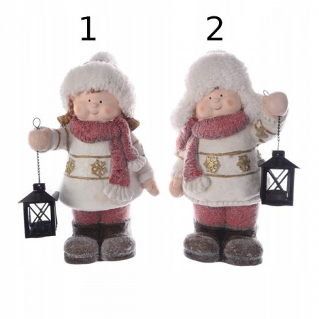 FIGURA DEČAK SA LAMPOM NOVOGODIŠNJA 24.5X16X42.5CM 53.0033 